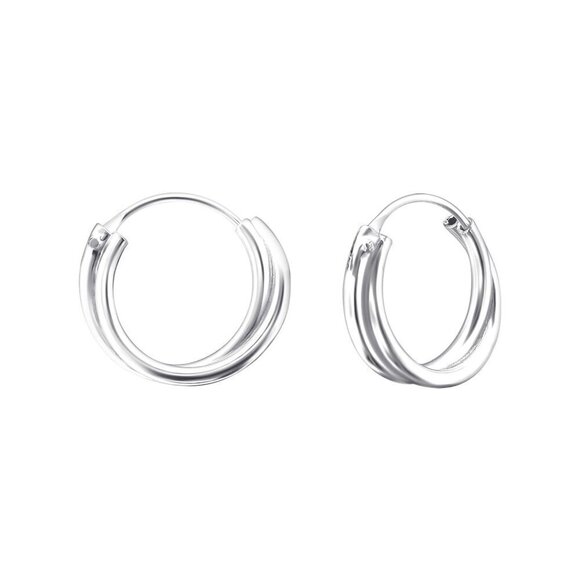 Sterling Silver Twist Hoop Earrings 12mm - Picture 1 of 14